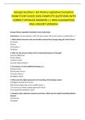 Georgia Southern- GA History Legislative Exemption  EXAM STUDY GUIDE 2026 COMPLETE QUESTIONS WITH  CORRECT DETAILED ANSWERS &vert;&vert; 100&percnt; GUARANTEED  PASS <RECENT VERSION> 