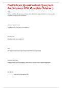 CMFO Exam Question Bank Questions And Answers With Complete Solutions