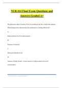 NUR 414 Final Exam Questions and Answers Graded A&plus;