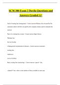 SCM 300 Exam 2 Davila Questions and Answers Graded A&plus;