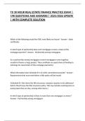 TX 30 HOUR REAL ESTATE FINANCE PRACTICE EXAM &vert; 198 QUESTIONS AND ANSWERS &vert; 2025&sol;2026 UPDATE &vert; WITH COMPLETE SOLUTION