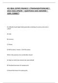 451 REAL ESTATE FINANCE 1 &lpar;TRAINAGENTSONLINE&rpar; &vert; 2025&sol;2026 UPDATE &vert; QUESTIONS AND ANSWERS &vert; 100&percnt; CORRECT