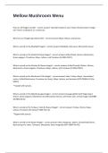 Mellow Mushroom Menu Final Exam With Accurate Answers&vert; Graded A&plus;&period;