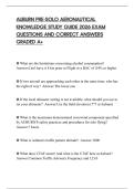 AUBURN PRE-SOLO AERONAUTICAL KNOWLEDGE STUDY GUIDE 2026 EXAM QUESTIONS AND CORRECT ANSWERS GRADED A&plus;