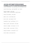 ASVAB-ARITHMETIC REASONING FORMULAS WITH VERIFIED ANSWERS