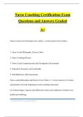Nurse Coaching Certification Exam Questions and Answers Graded A&plus;