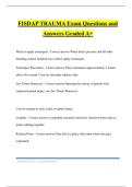 FISDAP TRAUMA Exam Questions and Answers Graded A&plus;