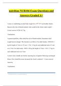 nutrition NUR104 Exam Questions and Answers Graded A&plus;