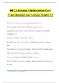 DECA Business Administration Core Exam Questions and Answers Graded A&plus;