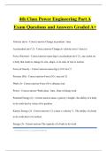 4th Class Power Engineering Part A Exam Questions and Answers Graded A&plus;