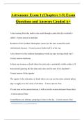 Astronomy Exam 1 &lpar;Chapters 1-5&rpar; Exam Questions and Answers Graded A&plus;