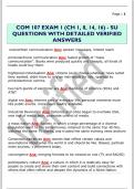 COM 107 EXAM 1 &lpar;CH 1&comma; 8&comma; 14&comma; 16&rpar; - SU  QUESTIONS WITH DETAILED VERIFIED  ANSWERS 