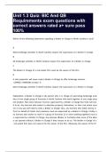 Unit 1&period;3 Quiz&colon; BIC And QB Requirements exam questions with correct answers rated a&plus; sure pass 100&percnt;