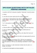 EPD EXAM QUESTIONS WITH DETAILED  VERIFIED ANSWERS 