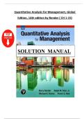 SOLUTION MANUAL For QUANTITATIVE ANALYSIS FOR MANAGEMENT&comma; 14TH EDITION By RENDER All Chapters 1 to 15 COMPLETE &comma; GRADED A&plus;