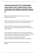 AWHONN ADVANCED FETAL MONITORING EXAM SCRIPT 2026 COMPLETE REAL EXAM QUESTIONS AND VERIFIED ANSWERS GRADED A&plus;