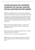 AWHONN ADVANCED FETAL MONITORING EXAMINATION TEST 2026 REAL QUESTIONS WITH FULL SOLUTIONS AND STUDY MATERIAL