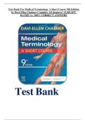 Test Bank For Medical Terminology A Short Course 9th Edition by Davi-Ellen Chabner Complete All chapters&excl; ALREADY RATED A&plus; 100&percnt; CORRECT ANSWERS