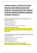 FLORIDA GENERAL CONTRACTOR EXAM  PRACTICE EXAM NEWEST 2026 EXAM  COMPLETE 100 QUESTIONS AND CORRECT  DETAILED ANSWERS &lpar;VERIFIED ANSWERS&rpar;  &vert;ALREADY GRADED A&plus;