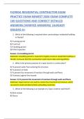 FLORIDA RESIDENTIAL CONTRACTOR EXAM  PRACTICE EXAM NEWEST 2026 EXAM COMPLETE  100 QUESTIONS AND CORRECT DETAILED  ANSWERS &lpar;VERIFIED ANSWERS&rpar; &vert;ALREADY  GRADED A&plus;