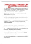 CE SHOP NATIONAL EXAM QUESTIONS WITH CORRECT ANSWERS 2025-2026