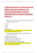 BUNDLE FOR FLORIDA RESIDENTIAL CONTRACTOR EXAM PRACTICE EXAM NEWEST 2026 EXAM COMPLETE 100 QUESTIONS AND CORRECT DETAILED ANSWERS &lpar;VERIFIED ANSWERS&rpar; &vert;ALREADY GRADED A&plus;