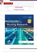 Test Bank &ndash; Burns & Grove&rsquo;s The Practice of Nursing Research 9th Edition by Jennifer Gray &vert; Complete Chapter Summaries & Exam-Style Questions