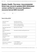 Shadow Health- Tina Jones- Musculoskeletal EXAM fully solved & updated 2025-2026&lpar;latest version verified for accuracy&rpar; &lpar;Questions &plus; Answers&rpar; Solved 100&percnt; Correct&excl;&excl;