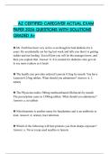 AZ CERTIFIED CAREGIVER ACTUAL EXAM PAPER 2026 QUESTIONS WITH SOLUTIONS GRADED A+