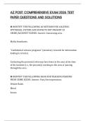 AZ POST COMPREHENSIVE EXAM 2026 TEST PAPER QUESTIONS AND SOLUTIONS