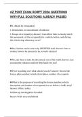 AZ POST EXAM SCRIPT 2026 QUESTIONS WITH FULL SOLUTIONS ALREADY PASSED