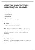 AZ POST FINAL EXAMINATION TEST 2026 COMPLETE QUESTIONS AND ANSWERS