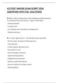 AZ POST WAIVER EXAM SCRIPT 2026 QUESTIONS WITH FULL SOLUTIONS