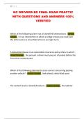 NC DRIVERS ED FINAL EXAM PRACTIC  WITH QUESTIONS AND ANSWERS 100&percnt;  VERIFIED 