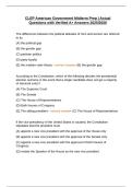 CLEP American Government Midterm Prep &vert; Actual Questions with Verified A&plus; Answers 2025&sol;2026
