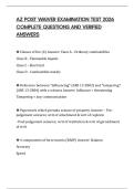 AZ POST WAIVER EXAMINATION TEST 2026 COMPLETE QUESTIONS AND VERIFIED ANSWERS