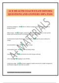 ACE HEALTH COACH EXAM 2025&sol;2026 QUESTIONS AND ANSWERS 100&percnt; PASS