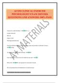 ACSM CLINICAL EXERCISE PHYSIOLOGIST EXAM 2025&sol;2026 QUESTIONS AND ANSWERS 100&percnt; PASS