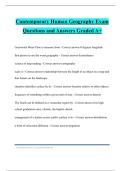 Contemporary Human Geography Exam Questions and Answers Graded A&plus;