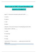 Final exam &lpar;COSC&rpar; Exam Questions and Answers Graded A&plus;