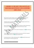 AMERICAN HEART CPR/AED EXAM 2025/2026 QUESTIONS AND ANSWERS 100% PASS