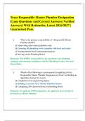 Texas Responsible Master Plumber Designation Exam Questions And Correct Answers &lpar;Verified Answers&rpar; With Rationales&comma; Latest 2026&sol;2027 &vert; Guaranteed Pass&period;