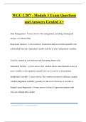 WGU C207 - Module 3 Exam Questions and Answers Graded A+