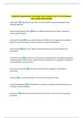 Industrial Organizational Psychology Exam Questions with Correct Answers&vert;  New Update 100&percnt; Verified