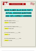 MARK KLIMEK BLUE BOOK PART 2 ACTUAL 2025&sol;2026 QUESTIONS AND 100&percnt; CORRECT ANSWERS