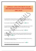 ASPHALT AND CONCRETE EXAM 2025&sol;2026 QUESTIONS AND ANSWERS 100&percnt; PASS