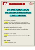 LPN MARK KLIMEK ACTUAL 2025&sol;2026 QUESTIONS AND 100&percnt; CORRECT ANSWERS