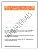 AVIT 208 BLOCK EXAM 2025&sol;2026 QUESTIONS AND ANSWERS 100&percnt; PASS