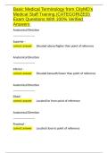Basic Medical Terminology from CityMD-s Medical Staff Training &lpar;CATEGORIZED&rpar; Exam Questions With 100- Verified Answers&period;docx