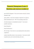 Financial Management Exam &num; 1 Questions and Answers Graded A&plus;